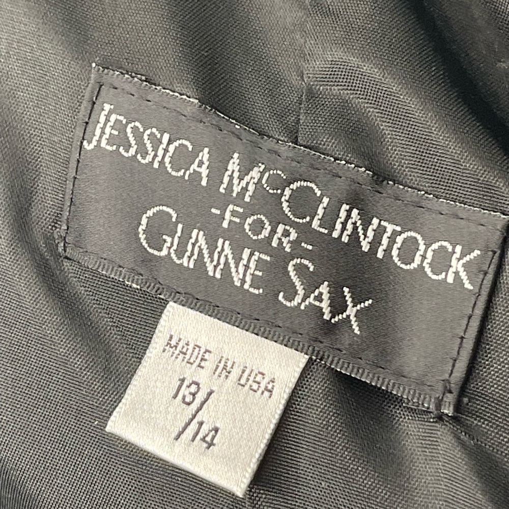 Jessica McClintock for Gunne Sax Strapless Satin Cocktail Dress – Size 13/14 - Picture 14 of 16